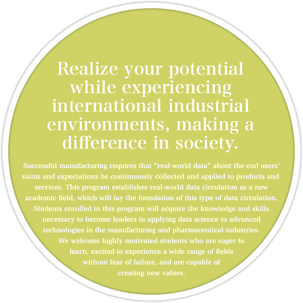 Realize your potential while experiencing international industrial environments, making a difference in society.